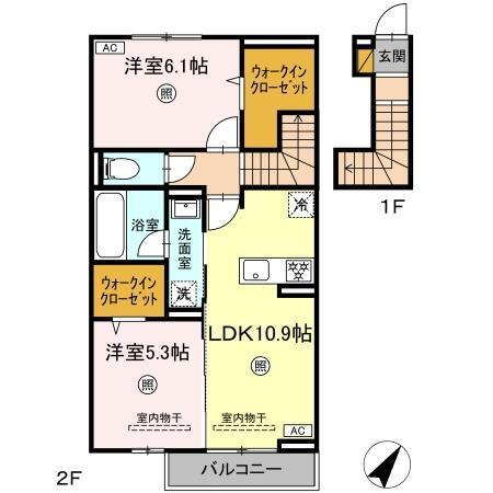 ヒルズ平泉　Ｄ（201） 間取り図画像