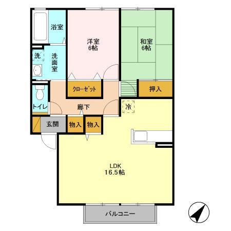 ローズガーデン・レジス　ＡＢＣＤ（C202） 間取り図画像