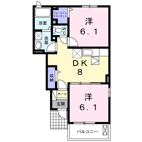 グレイスフルＡ（102） 間取り図画像