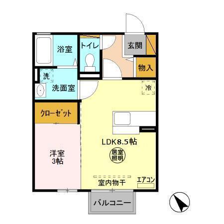 サングリエ　B（201） 間取り図画像