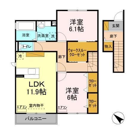 ヴェスタ　A（202） 間取り図画像