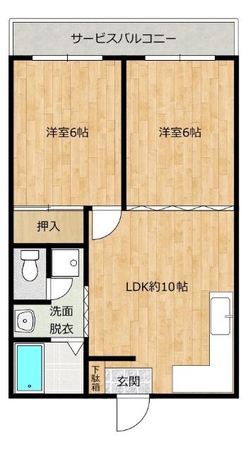 知手ロイヤルハイツ（203） 間取り図画像