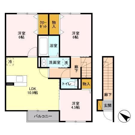パークシティ土合　A（203） 間取り図画像
