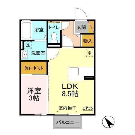 サングリエ　B（206） 間取り図画像