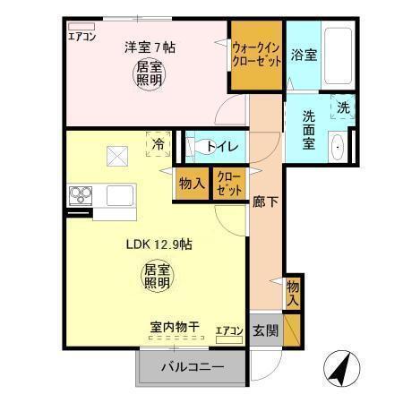 グラマードマレⅢ　Ｄ（103） 間取り図画像