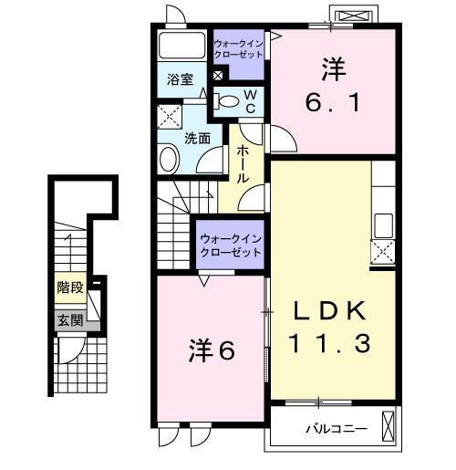 メゾンド・プラシード　Ｂ（202） 間取り図画像