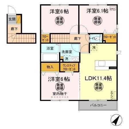 グランフェリーチェ　B（201） 間取り図画像