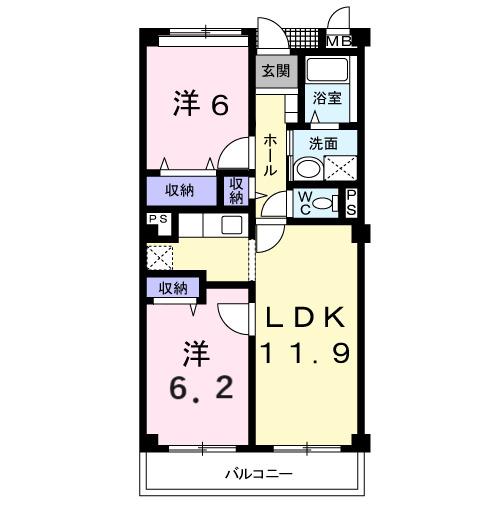 フォンテーヌ・パレスＡ（102） 間取り図画像