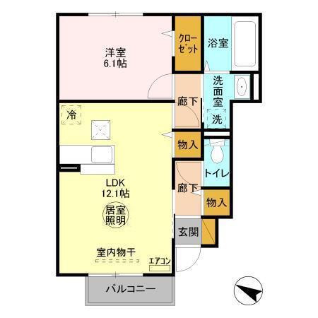 グラマードマレⅢ　Ｅ（101） 間取り図画像