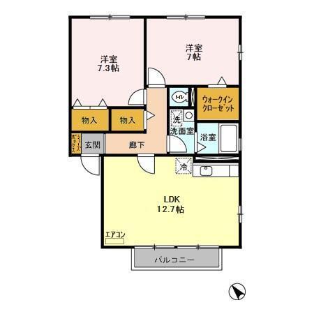 神栖町モンプチ（205） 間取り図画像