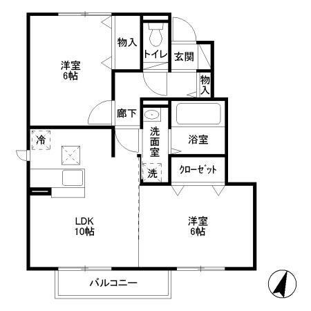 サウス・クレスト　B（103） 間取り図画像