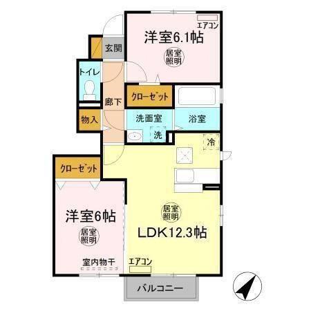サンライズYAMATO　B棟（101） 間取り図画像