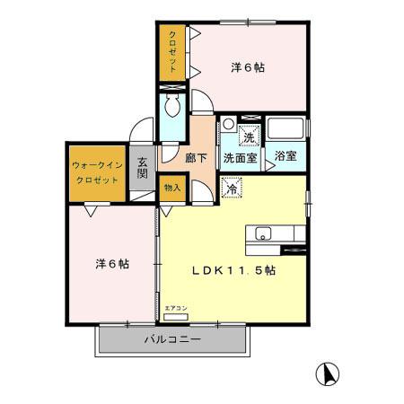 エクレール・コート　ⅠⅡⅢ（Ⅲ201） 間取り図画像