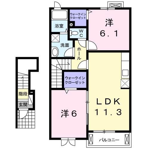 メゾンド・プラシード　Ｂ（203） 間取り図画像