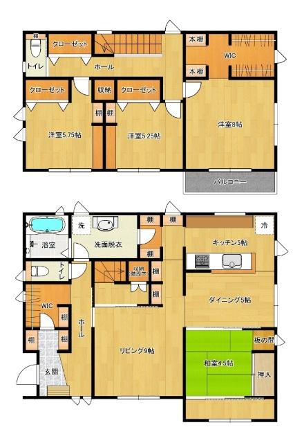 神栖市砂山中古戸建 間取り図画像
