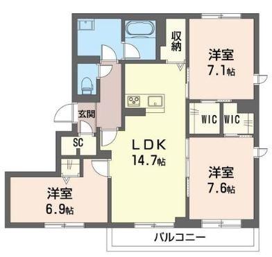 バンディエラⅡ（302） 間取り図画像