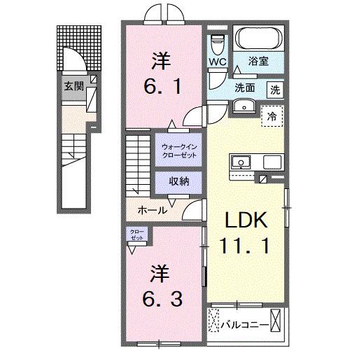 メゾン　プリマヴェラ（201） 間取り図画像