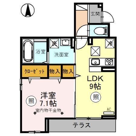 フレラウム（102） 間取り図画像