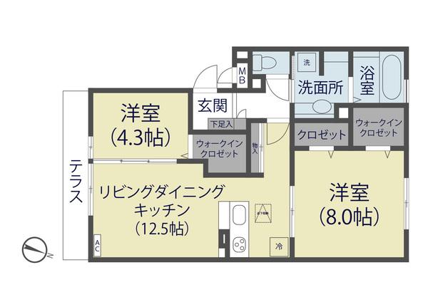 ロイジェントパークス草加手代A（202） 間取り図画像