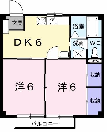 ニューシティ吉岡B（202） 間取り図画像