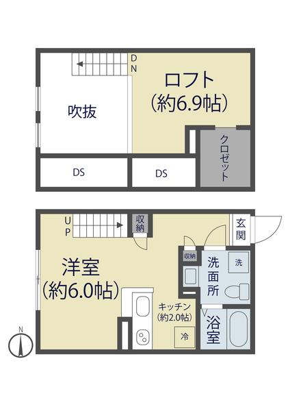 プリマルージュ草加（202） 間取り図画像