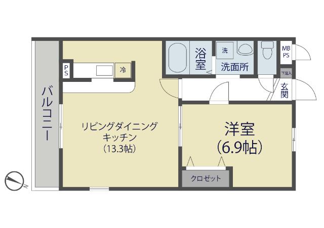 アムール天神 間取り図画像