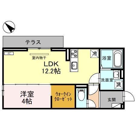 草加市谷塚町アパート 間取り図画像