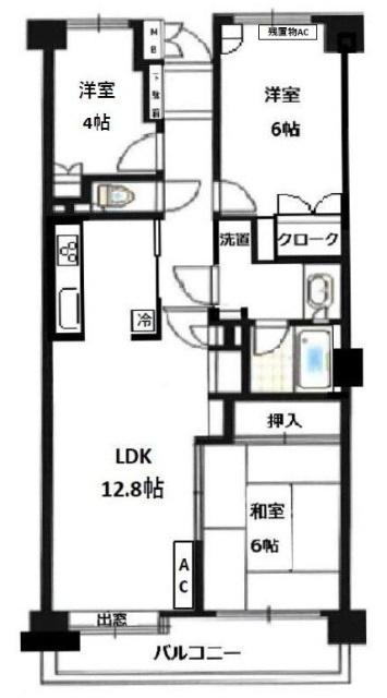 越谷南パークホームズ（503） 間取り図画像