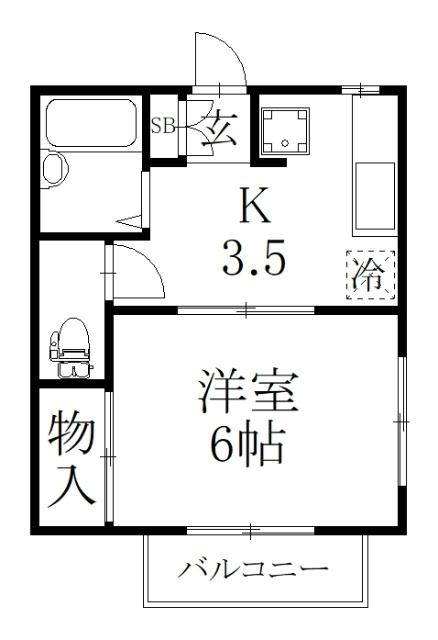 旭町サンコーポ（201） 間取り図画像