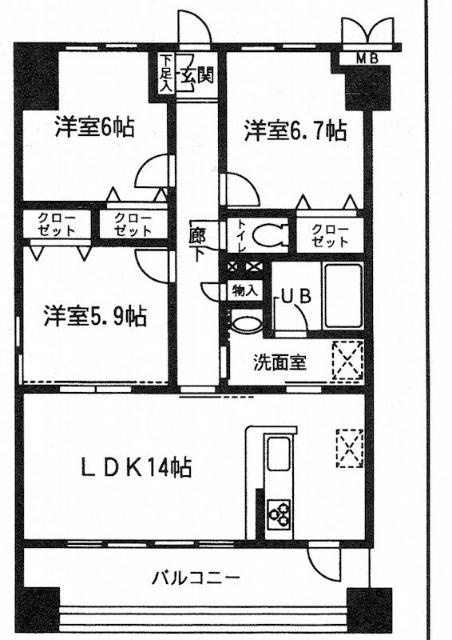 ロイヤルメドゥ北戸田（401） 間取り図画像