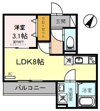 シェーングラースD（303） 間取り図画像