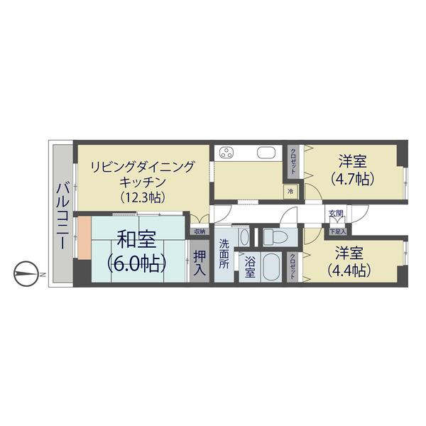 プロスペール谷塚２番館（403） 間取り図画像