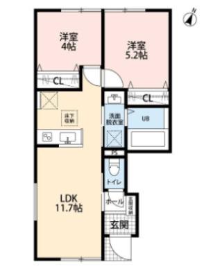 リーブルファイン草加瀬崎Ⅱ期（101） 間取り図画像