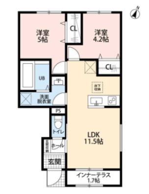 リーブルファイン草加瀬崎Ⅱ期（102） 間取り図画像