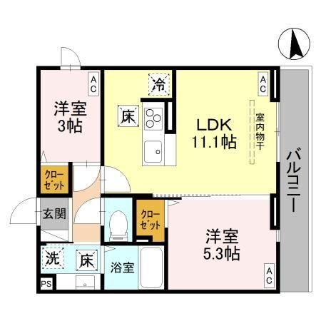 草加市西町アパート 間取り図画像