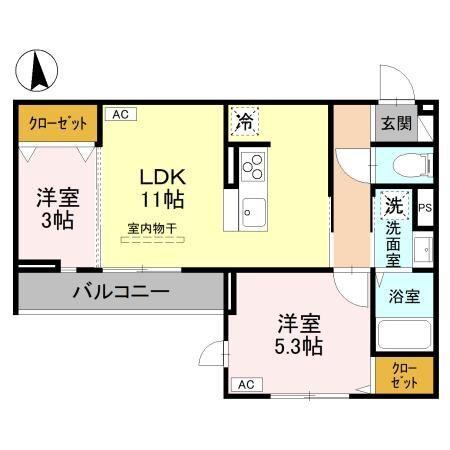 Noble villa草加西町 B（203） 間取り図画像