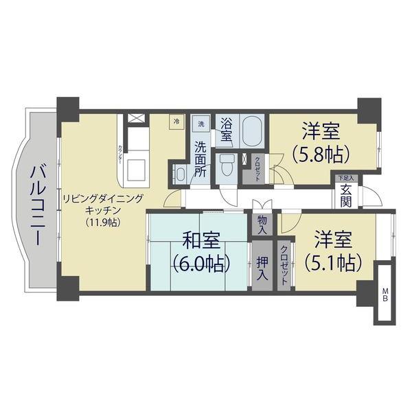 フェイブリット草加（605） 間取り図画像