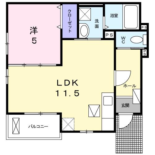 プラシードⅤ（101） 間取り図画像
