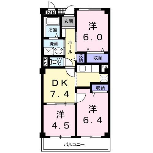 スカイコート　Ⅱ（302） 間取り図画像