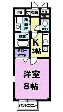フレ−シュ西春（202） 間取り図画像