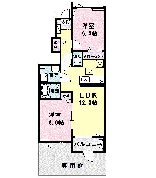 ドマーニ・Ｗ（102） 間取り図画像