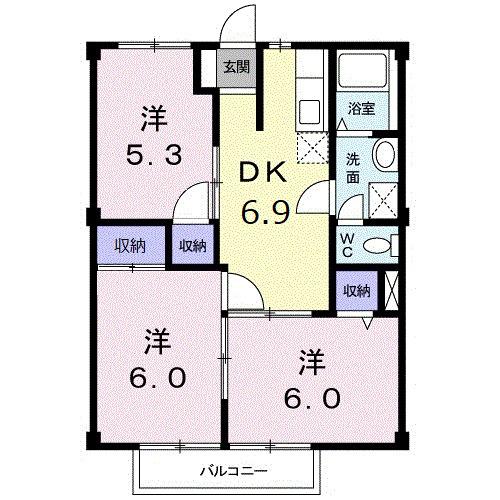 アクティブ河原Ａ（102） 間取り図画像