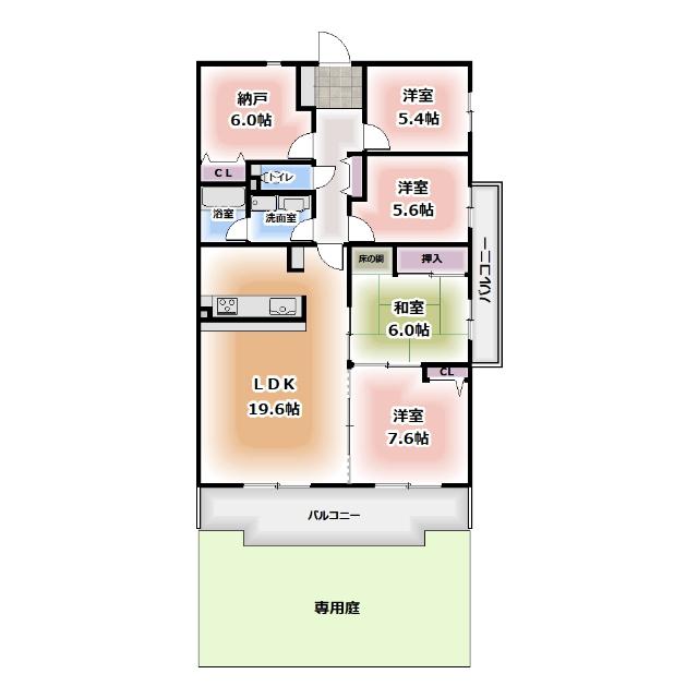 キャッスルハイツ西一宮（106） 間取り図画像
