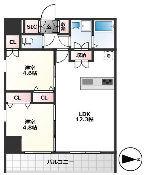 荒川区東日暮里マンション 間取り図画像