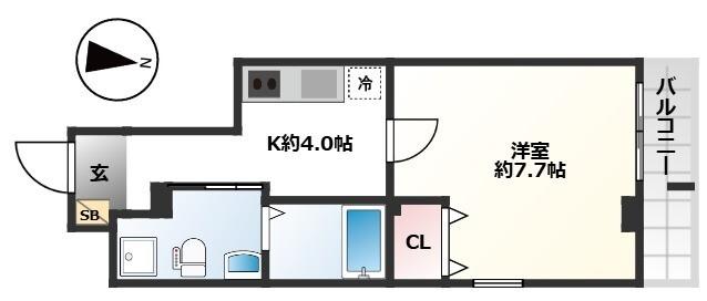 クロストーン町屋（306） 間取り図画像