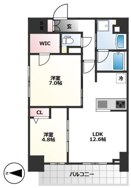 THEパームス熊野前（1302） 間取り図画像