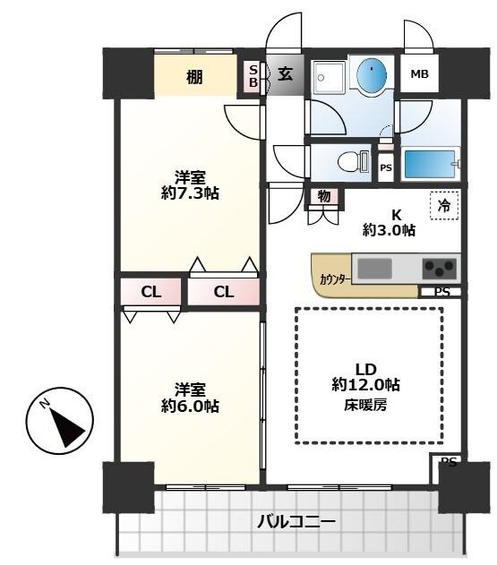 サンクレール荒川ブランガーデン（702） 間取り図画像