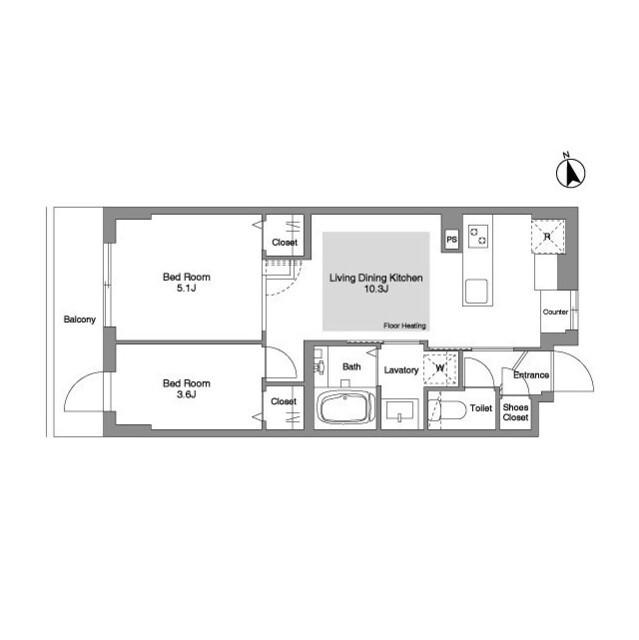 コンフォリア・リヴ文京千駄木（302） 間取り図画像