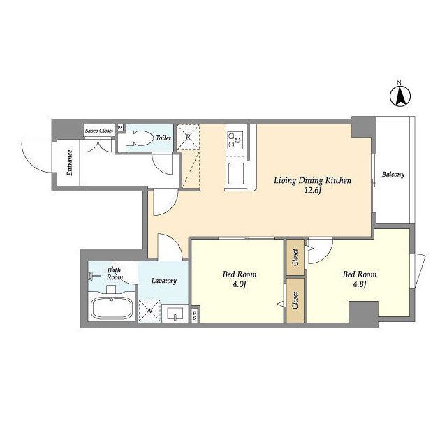 ドゥーエ町屋Ⅱ（601） 間取り図画像