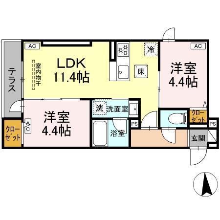 セレスティア荒川N（102） 間取り図画像